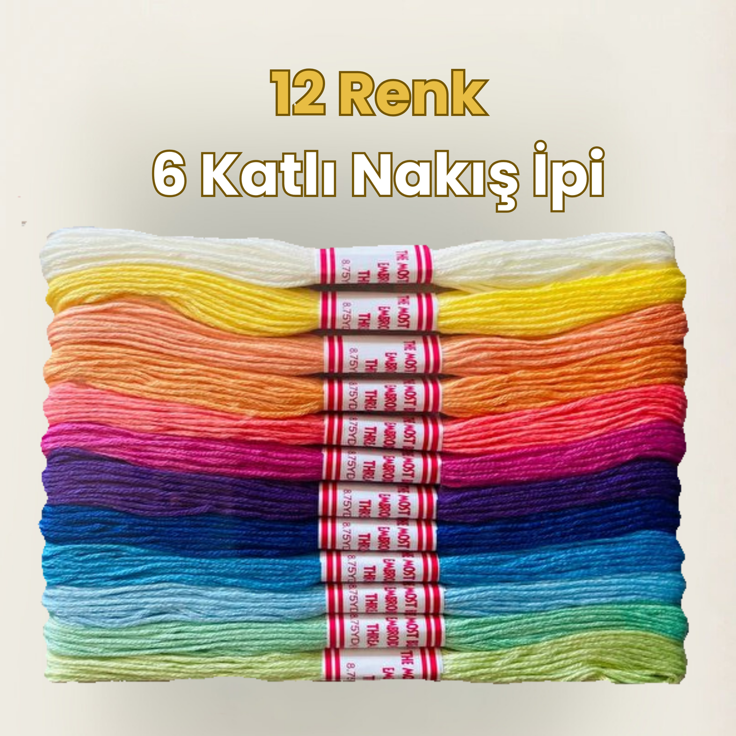 Ekstra 12 Renkli- 6 Katlı Nakış İpi