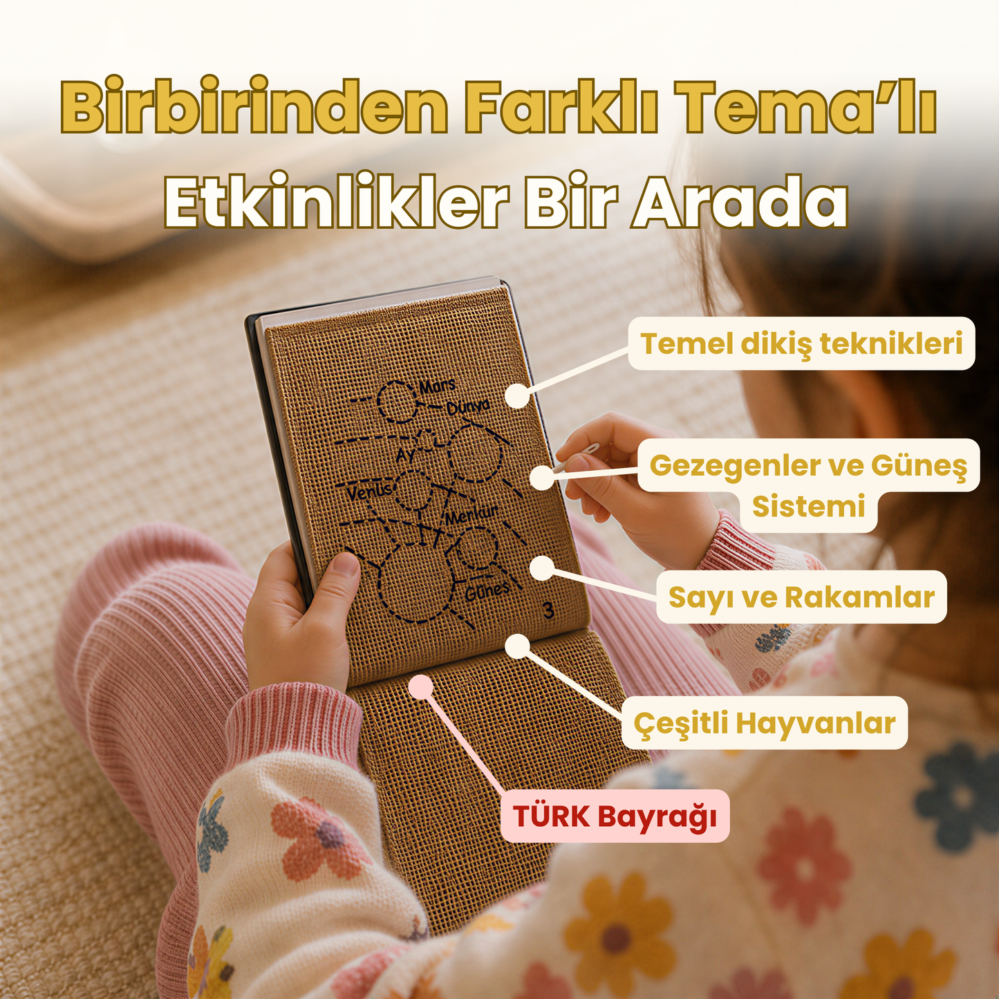 Çocuk Dikiş Nakış Kitabı - Jut Kumaş